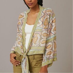 POPULAR BRAND ANTHROPOLOGIE SAACHI TIE FRONT KIMONO TOP TRENDING BRAND NWOT